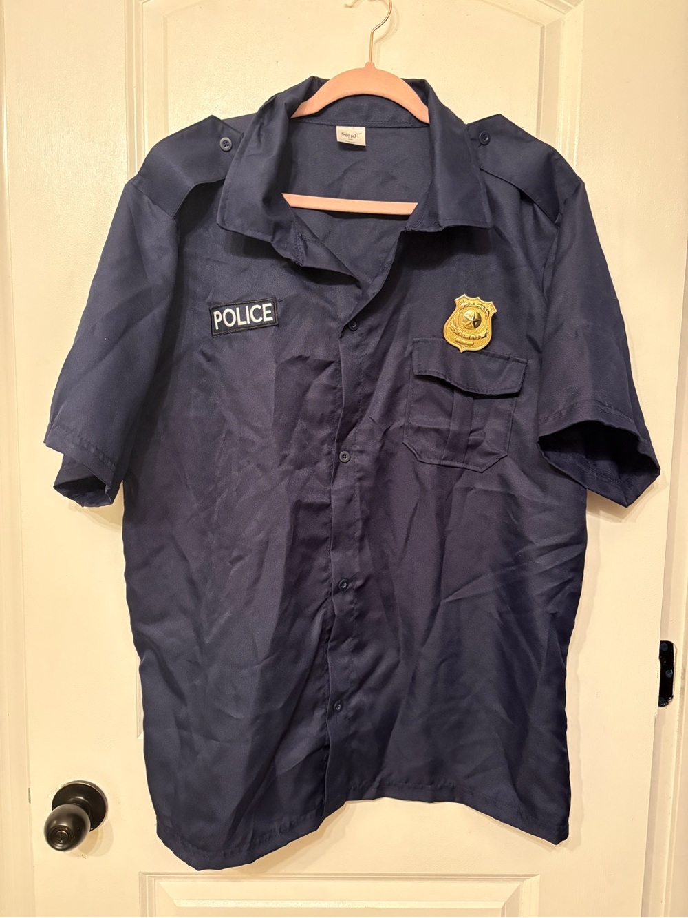 Halloween! 🎃 Police Uniform Short-Sleeve Shirt - Navy